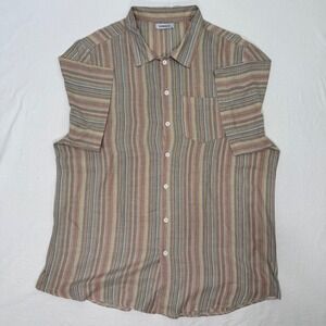 Hawalili Shirt Mens XL Striped Short Sleeve Button Up Beach Resort Casual